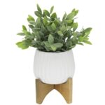 10.75” Faux Eucalyptus Plant in Planter - Chic Decora