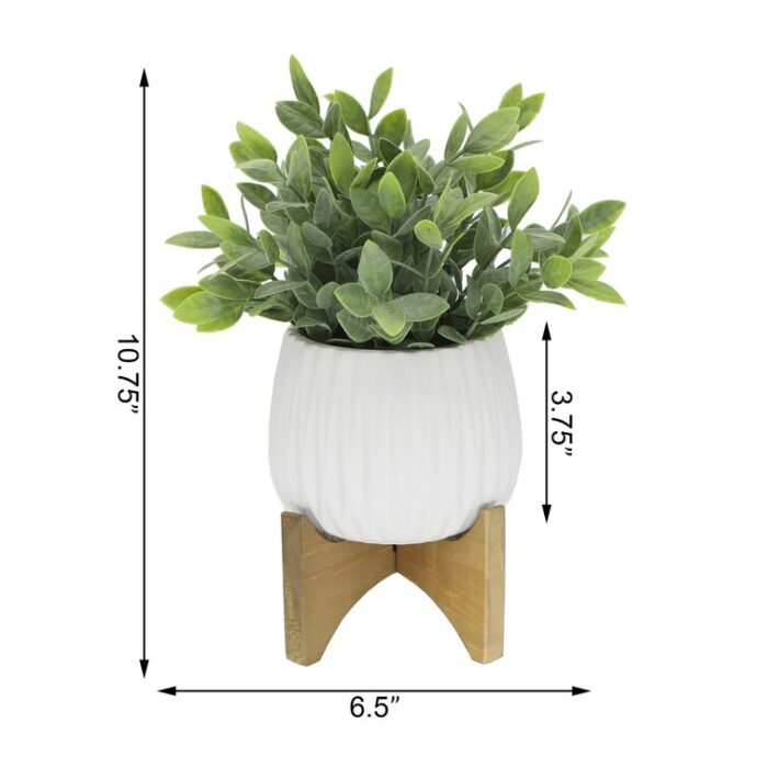 10.75” Faux Eucalyptus Plant in Planter - Chic Decora