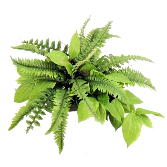 10” Faux Fern Plant in Metal Planter - Chic Decora