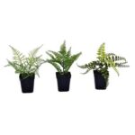 10” Faux Fern Plant in Metal Planter - Chic Decora