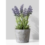 10” Flowering Plant in Stone Pot - Chic Decora