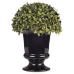 13” Faux Boxwood Topiary in Urn - Chic Decora