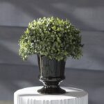 11.5” Faux Boxwood Topiary in Ceramic Urn - Chic Decora