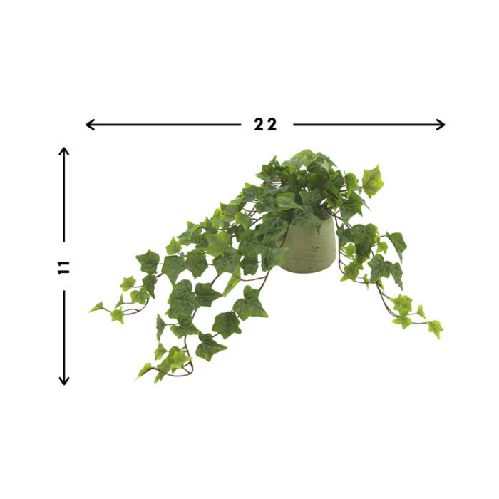 11” Faux Ivy Plant in Fiberstone Pot - Chic Decora