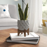 12.5” Faux Snake Plant (Sansevieria) Plant in Planter - Chic Decora