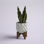 12.5” Faux Snake Plant (Sansevieria) Plant in Planter - Chic Decora