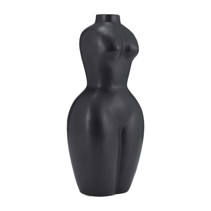 12″ Dolomite Torso Vase – Contemporary Modern Woman Body form Decorative – Home or Office Table Centerpiece Accent Decor - Chic Decora