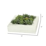 12″x12″ Artificial Green Succulent Arrangement - Chic Decora