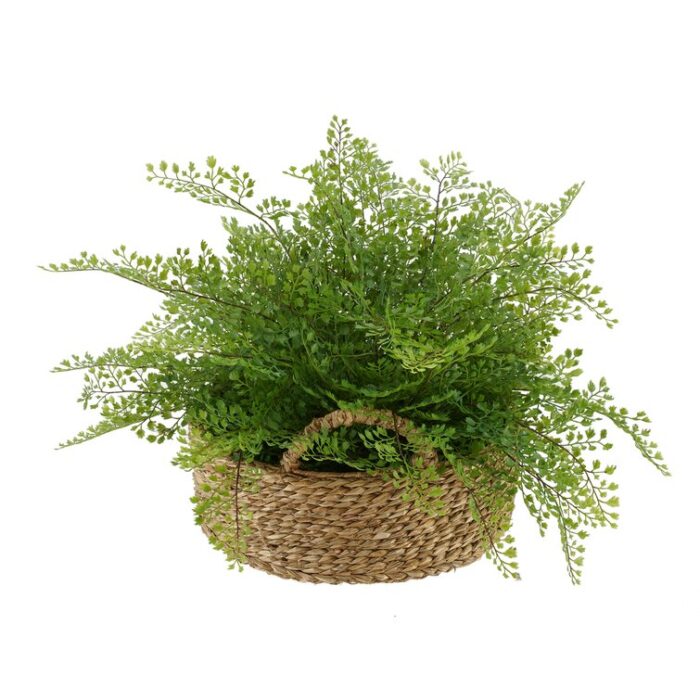 12” Faux Fern Plant in Basket - Chic Decora