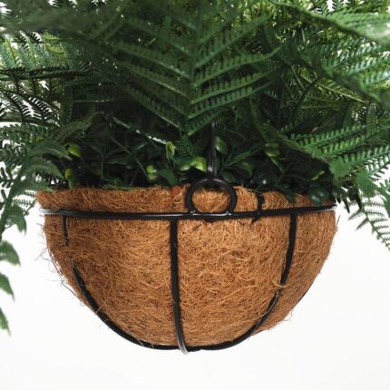 12” Faux Fern Plant in Metal Basket - Chic Decora