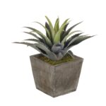 12” Faux Succulent Plant in Wood Pot - Chic Decora