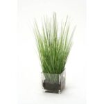 17” Grass in Glass Decorative Vase - Chic Decora