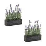 Sandusky 18″ Lavender Grass in Wood Planter - Chic Decora