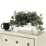 18” Faux Ivy Plant in Wood Planter - Chic Decora