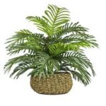 20” Faux Flowering Plant in Wood Decorative Vase - Chic Decora