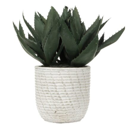 14” Faux Succulent Plant in Concrete Pot - Chic Decora