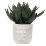 23.5” Faux Succulent Plant in Stone Pot - Chic Decora