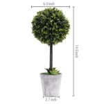 15.4” Faux Boxwood Topiary in Planter - Chic Decora