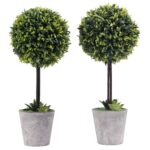 15.4” Faux Boxwood Topiary in Planter - Chic Decora