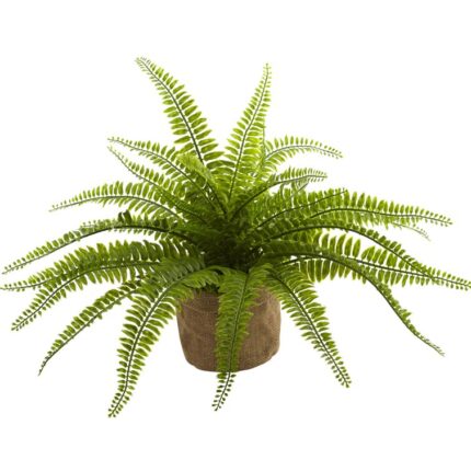 15” Faux Fern Plant in Planter - Chic Decora