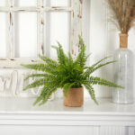 15” Faux Fern Plant in Planter - Chic Decora