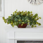 15” Faux Foliage Plant in Wood Planter - Chic Decora