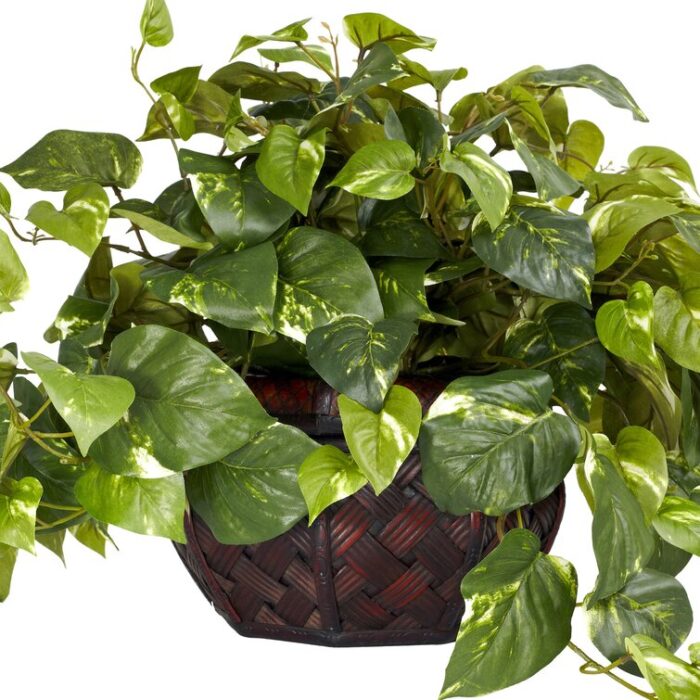 15” Faux Foliage Plant in Wood Planter - Chic Decora