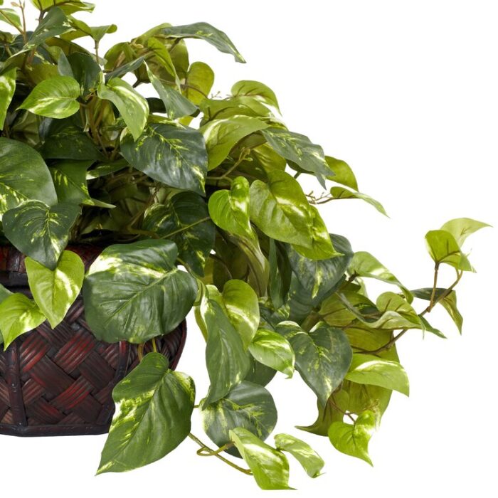 15” Faux Foliage Plant in Wood Planter - Chic Decora