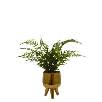 17” Artificial Palm Plant in Decorative Vase - Chic Decora