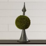 17” Faux Boxwood Topiary in Metal Freestanding - Chic Decora