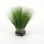 17” Grass in Glass Decorative Vase - Chic Decora