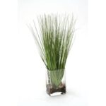 17” Grass in Glass Decorative Vase - Chic Decora