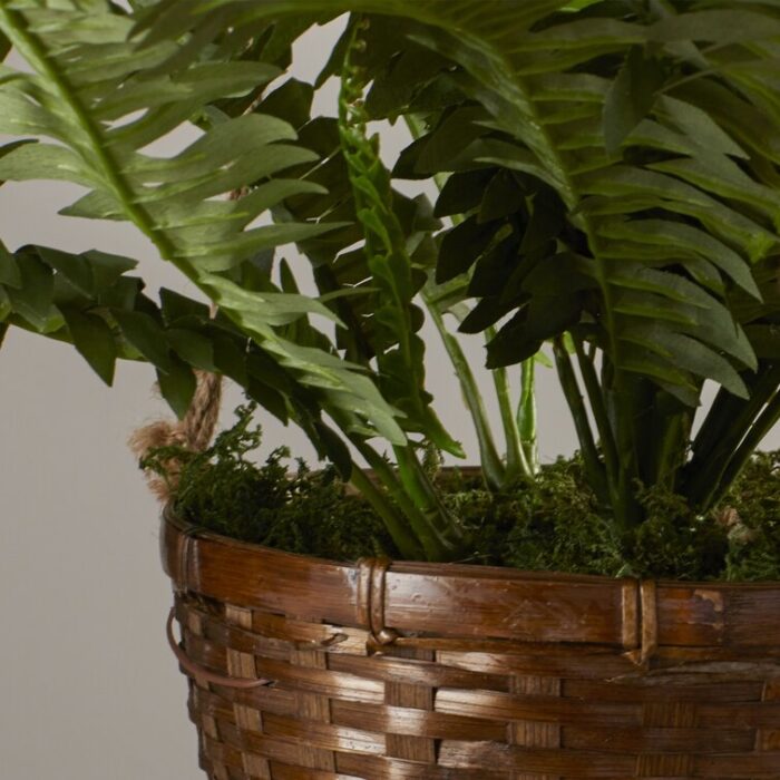 18” Faux Fern Plant in Basket - Chic Decora