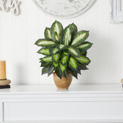 18” Faux Foliage Plant in Ceramic Pot - Chic Decora