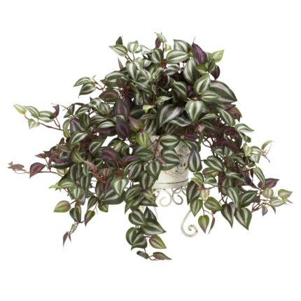 18” Faux Foliage Plant in Metal Planter - Chic Decora