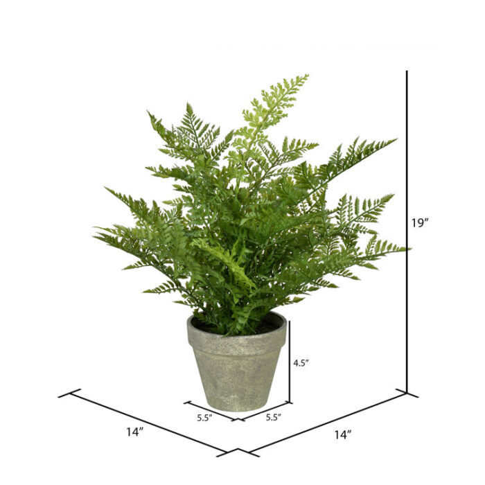 19” Faux Fern Plant in Pot - Chic Decora