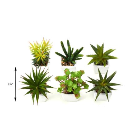 2.75” Faux Succulent Plant in Ceramic Pot - Chic Decora