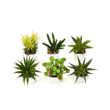 2.75” Faux Succulent Plant in Ceramic Pot - Chic Decora