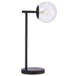 20″ Black Table Lamp with Globe Shade - Chic Decora