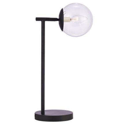 20″ Black Table Lamp with Globe Shade - Chic Decora