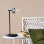 20″ Black Table Lamp with Globe Shade - Chic Decora