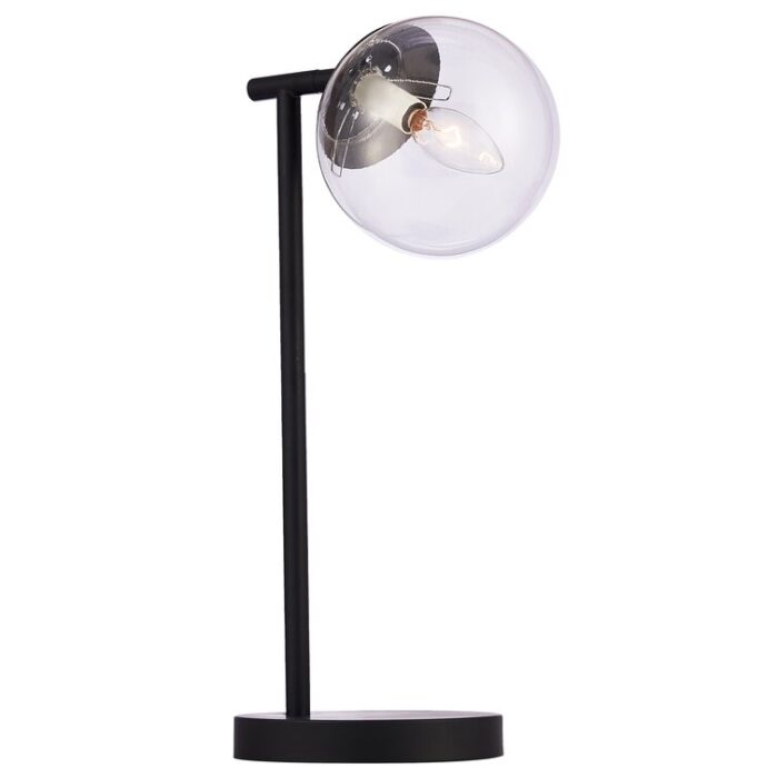 20″ Black Table Lamp with Globe Shade - Chic Decora