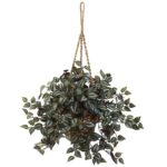 20” Faux Ivy Plant in Wicker Basket - Chic Decora