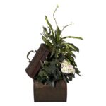 20” Faux Ivy Plant in Wood Pot - Chic Decora