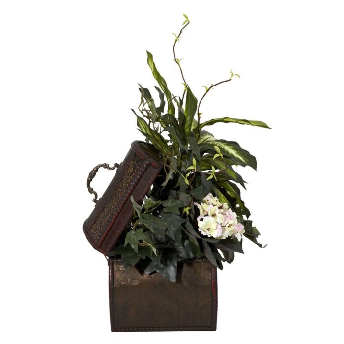 20” Faux Ivy Plant in Wood Pot - Chic Decora