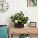 20” Faux Ivy Plant in Wood Pot - Chic Decora