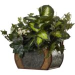 20” Faux Ivy Plant in Wood Pot - Chic Decora