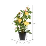 21″ Artificial Yellow Rose Plant in Pot - Chic Decora