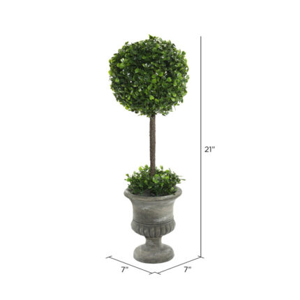 21” Faux Boxwood Topiary in Urn - Chic Decora