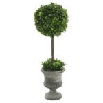 26” Faux Topiary in Cement Urn - Chic Decora